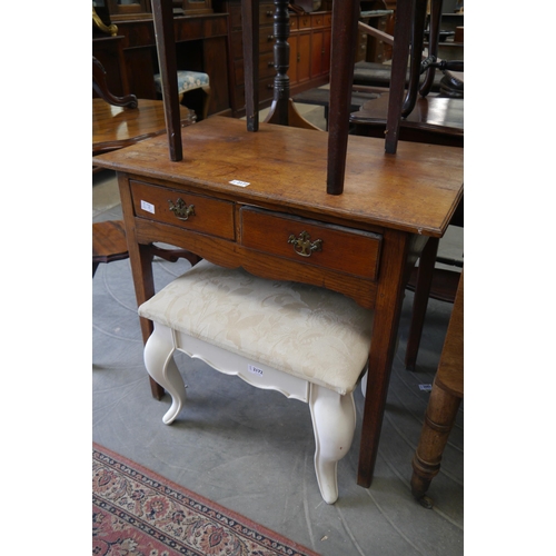 2171 - A Provincial oak hall table with two drawers