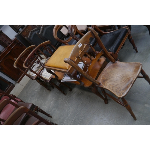 2185 - Two tub chairs, stool, coffee table and a Victorian chair (5)