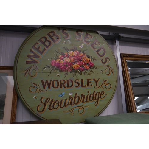 2234 - A painted Webbs Seeds of Wordsley Stowbridge advertising piece  (R) £40