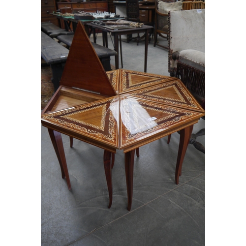 2257 - An Italian ornate six section music box table 