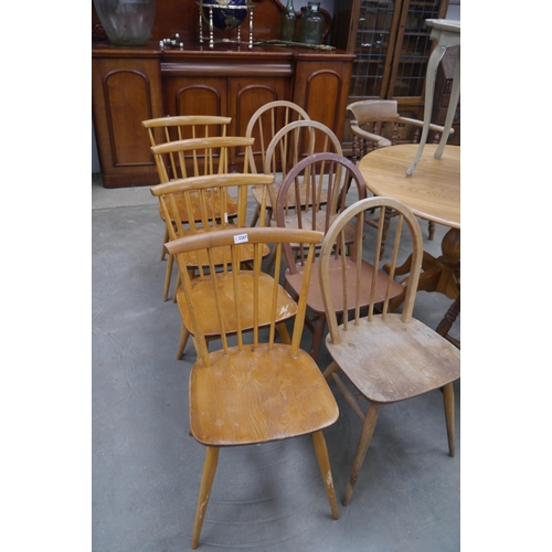 2267 - Four blonde Ercol dining chairs and four others, all a/f