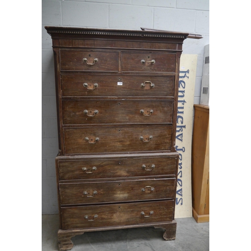 2309 - A Georgian mahogany chest on chest for restoration