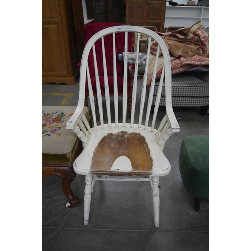 2342 - A painted high hoop armchair