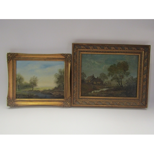 4279 - Two gilt framed landscape scenes, largest 21.5cm x 28.5cm     (E) £20-30