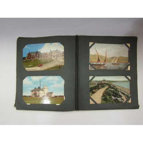 4313 - A velvet and white metal photograph album with part contents and two postcard albums with contents  ... 