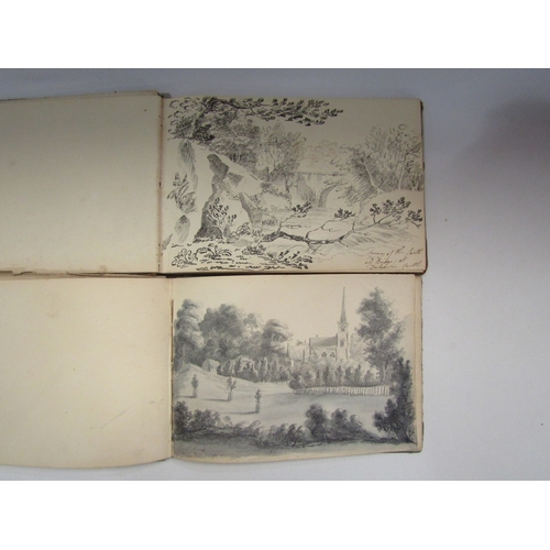 4322 - Seven variously sized mainly 19th Century scrapbooks, photograph albums, albums of pen and ink and w... 