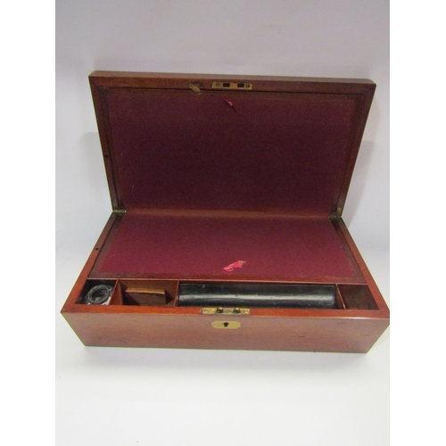 4329 - A Victorian mahogany writing box with fitted interior, together with an inlaid sewing box (2)