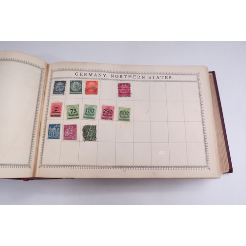 4436 - A Victorian stamp album containing World stamps including Holland, U.S.A, France, Germany etc. (100'... 