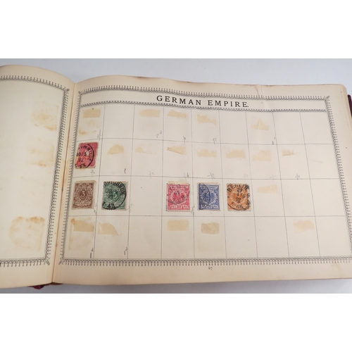 4436 - A Victorian stamp album containing World stamps including Holland, U.S.A, France, Germany etc. (100'... 