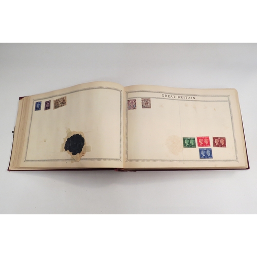 4436 - A Victorian stamp album containing World stamps including Holland, U.S.A, France, Germany etc. (100'... 