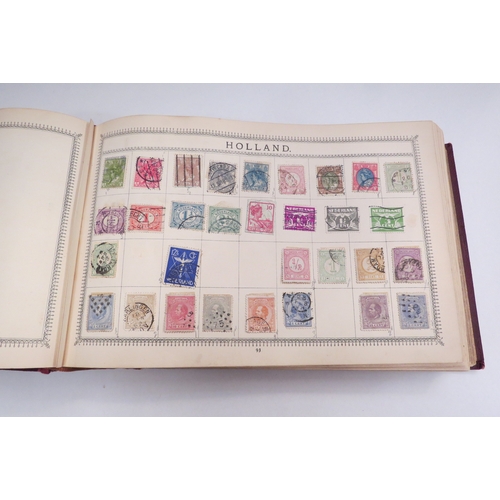 4436 - A Victorian stamp album containing World stamps including Holland, U.S.A, France, Germany etc. (100'... 