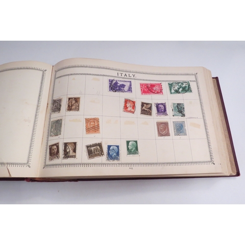 4436 - A Victorian stamp album containing World stamps including Holland, U.S.A, France, Germany etc. (100'... 