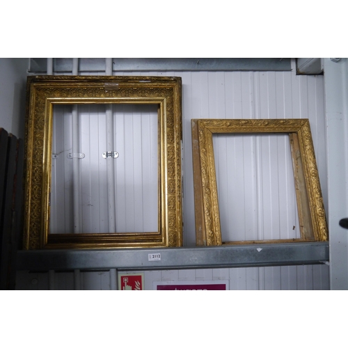 2112 - Four 19th Century gilt and gesso picture frames