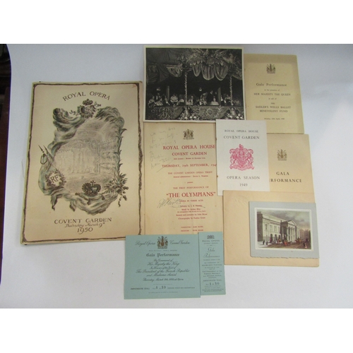 4178 - A quantity of ephemera relating to The Royal Opera House, London, including a 1950 Gala Performance ... 