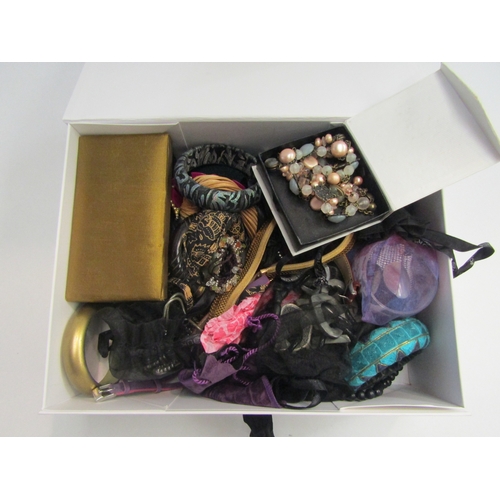 4482 - Two boxes of costume jewellery including bead necklaces, large bangles, bracelets etc.