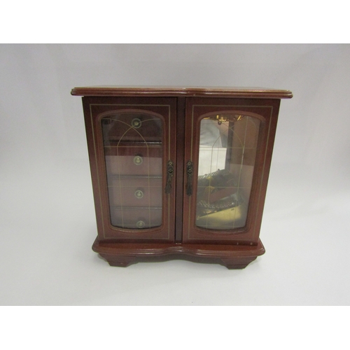 4484 - A jewellery cabinet and four gent's wristwatches including Sekonda