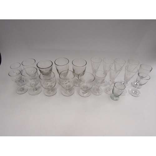 4485 - Georgian and later drinking glasses including wrythen design and wine