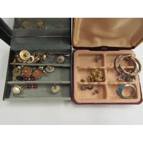 4493 - A jewellery box with contents including watches, bracelet, earrings and necklaces etc.