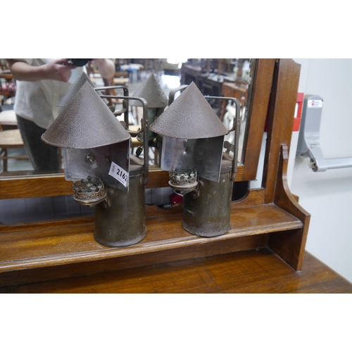 2162 - A pair of Cristella - calcium carbide lamps   (R) £70