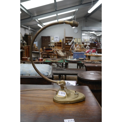 2175 - An arts and crafts brass desk lamp