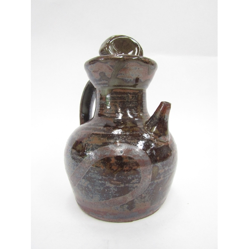 7092 - SETH CARDEW (1934-2016) A Wenford Bridge Pottery small pourer with screw top, tenmoku glaze. Impress... 