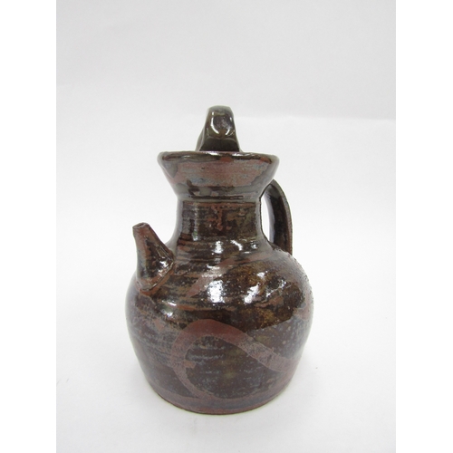 7092 - SETH CARDEW (1934-2016) A Wenford Bridge Pottery small pourer with screw top, tenmoku glaze. Impress... 