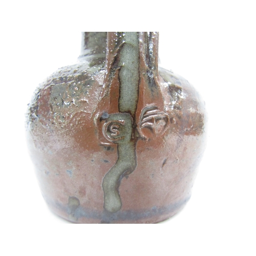 7092 - SETH CARDEW (1934-2016) A Wenford Bridge Pottery small pourer with screw top, tenmoku glaze. Impress... 