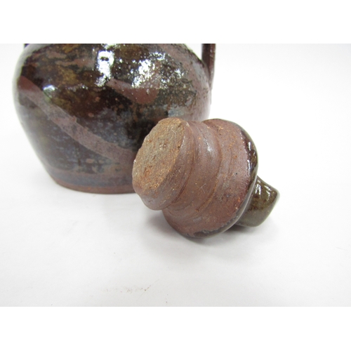 7092 - SETH CARDEW (1934-2016) A Wenford Bridge Pottery small pourer with screw top, tenmoku glaze. Impress... 