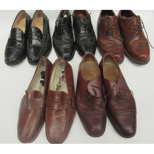 1456 - A box containing a quantity of gents shoes to include Oxfords, brogues and loafers, loafers are hand... 