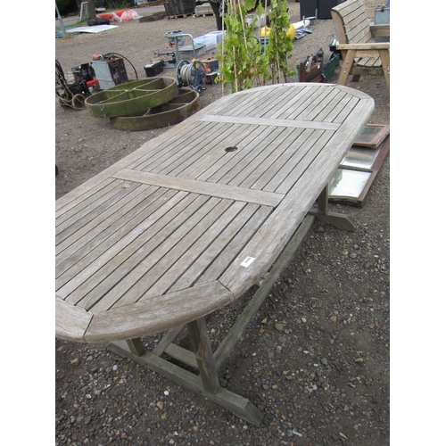 3440 - A D-end teak garden table