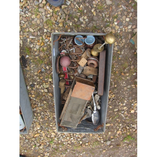 3454 - A box of mixed including chromed wing mirror, knobs, etc