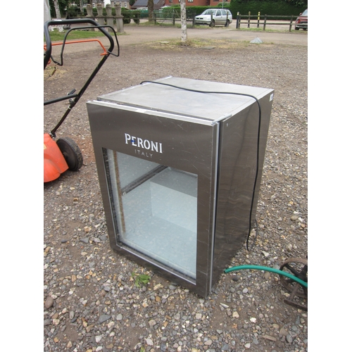 3535 - A Peroni glass fronted beer fridge.  DTI Failure: Please see information pages