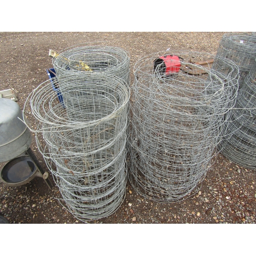 3546 - Three rolls of galvanised sheep netting