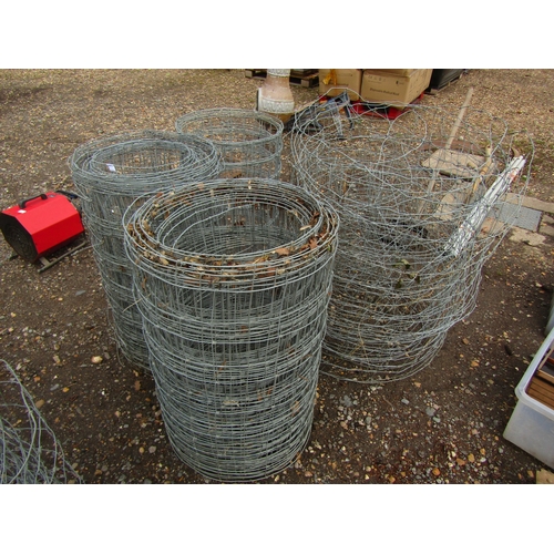 3547 - Four rolls of galvanised sheep netting