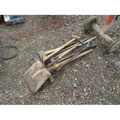 3560 - A bundle of mixed tools including an axe