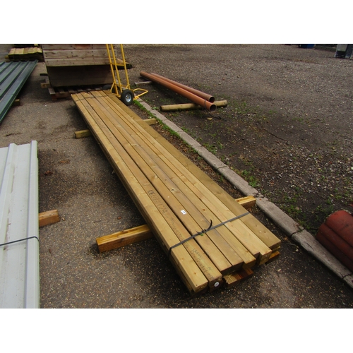 3587 - A quantity of 12' treated timber