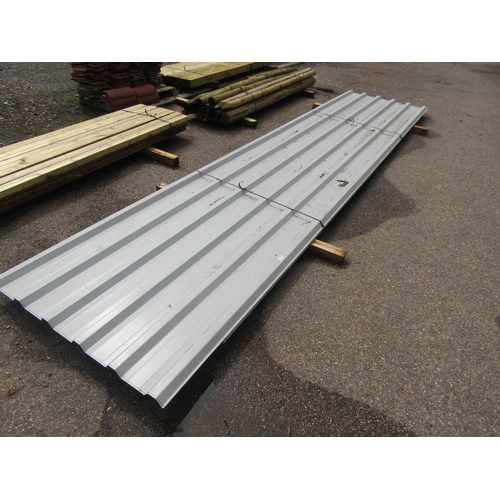 3595 - A quantity of unused grey box profile roofing sheets - 4 x 16' and 11 x 12' 6