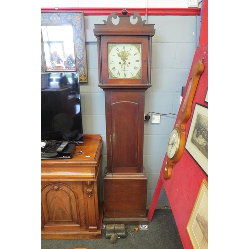 1083 - A George III John Carr of Swaffham long case clock, housed within a country oak case. With key, wind... 