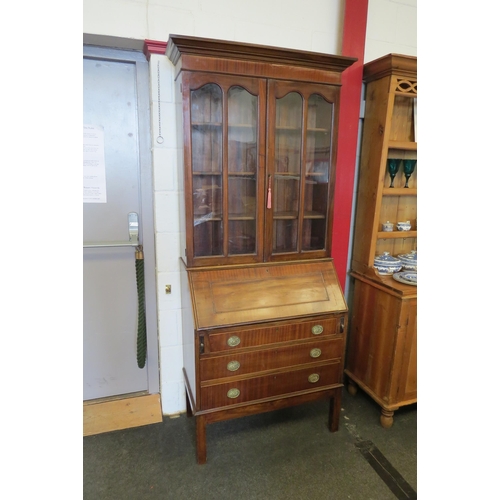 1094 - An early 20th Century bureau bookcase, 207cm tall x 85cm wide x 44cm deep         (E) £10-20