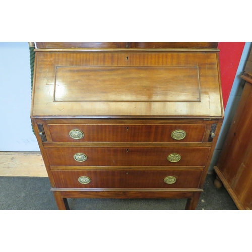 1094 - An early 20th Century bureau bookcase, 207cm tall x 85cm wide x 44cm deep         (E) £10-20