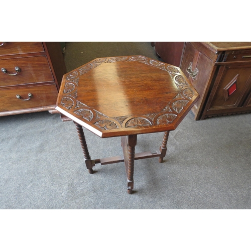 1134 - A folding bobbin turned octagonal top occasional table