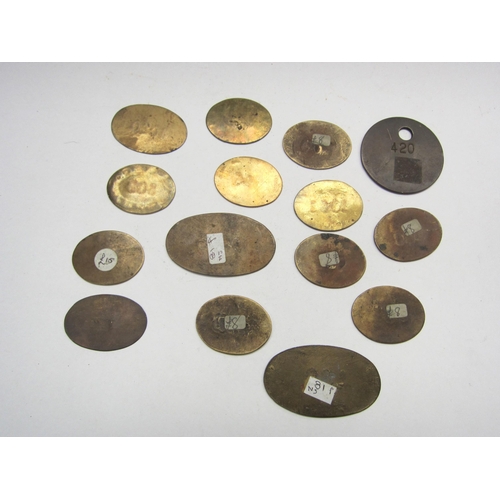 8162 - A quantity of brass pay checks and tokens all relating to LNER, mostly relating to Loco Dept, includ... 