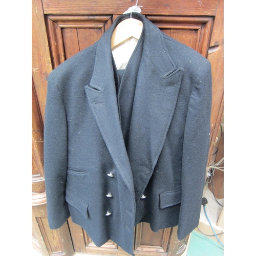 8167 - A BR overcoat, jacket and trousers with pinned label station 'Norwich Thorpe'