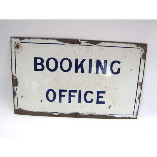 8178 - An enamel doorplate - Booking Office, 23 x 38cm