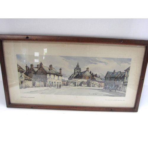 8184 - Two framed and glazed carriage prints of Crowland, Lincolnshire and Peterborough Cathedral, Northamt... 