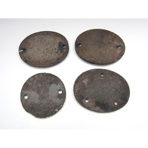 8191 - Four cast iron wagon plates - General Repair and Inter Repair examples