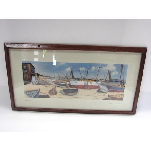 8196 - Two framed and glazed carriage prints of The Forth Bridge, Scotland and Leigh-on-Sea, Essex, both 53... 