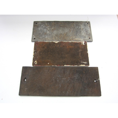 8216 - Three cast and alloy Polish Railways locomotive cabside plates - TY246, TR 203 and 32D43, longest 43... 