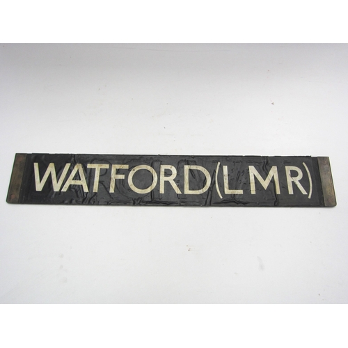 8230 - A destination board section - Harrow (Wealdstone) and Watford (LMR) on the reverse, 62cm long