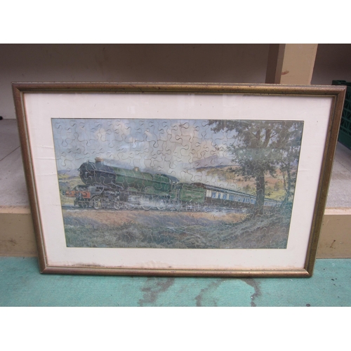 8234 - A framed and glazed 200 piece GWR jigsaw puzzle 'Royal Route to the West', 58.5 x 39cm    (E) £15-20... 